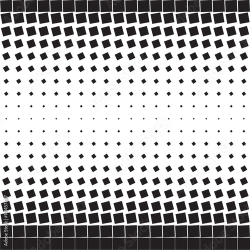Abstract seamless geometric background of black turning squares, halfton
