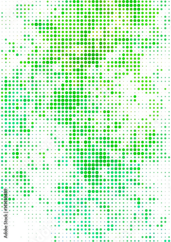 Vector illustration with halftone pattern. bstract green vector background.