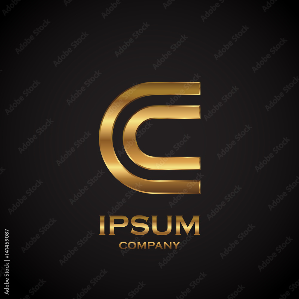 Letter C with metallic texture,3d Glossy, metal texture, Gold, steel and realistic shadow for logo Letter C with metallic texture,3d Glossy, metal texture, Gold, steel and realistic shadow for logo