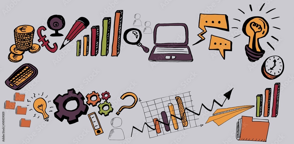 Composite image of composite image of business icons Composite image of composite image of business icons