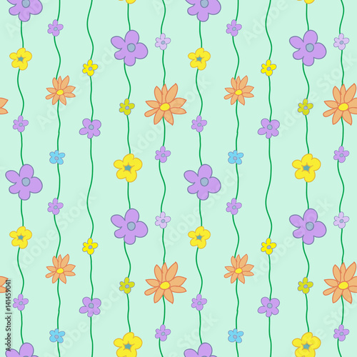 Abstract spring floral seamless pattern 