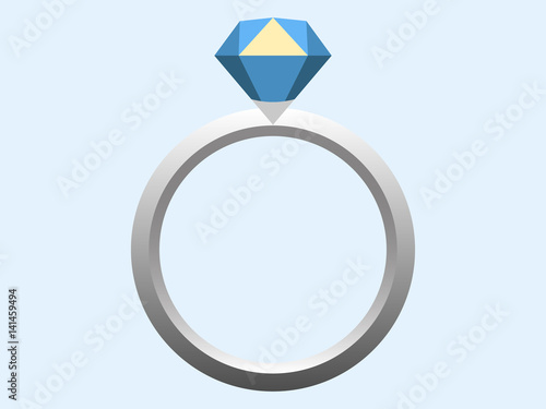Diamond ring, engagement ring icon vector