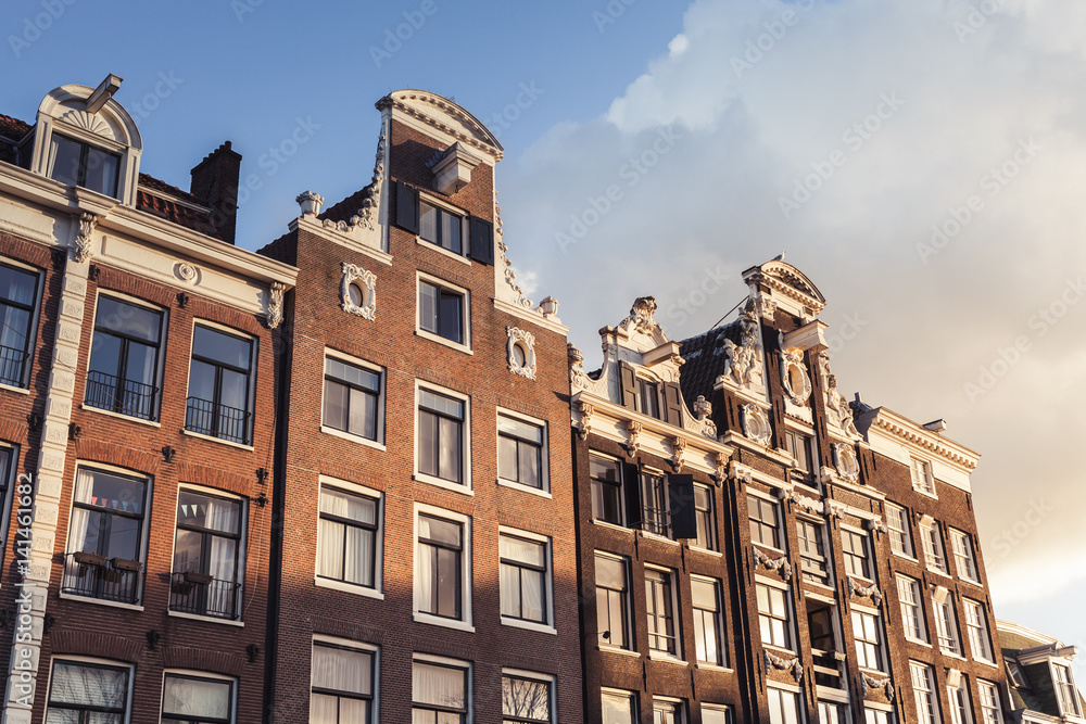 Traditional living houses of old Amsterdam