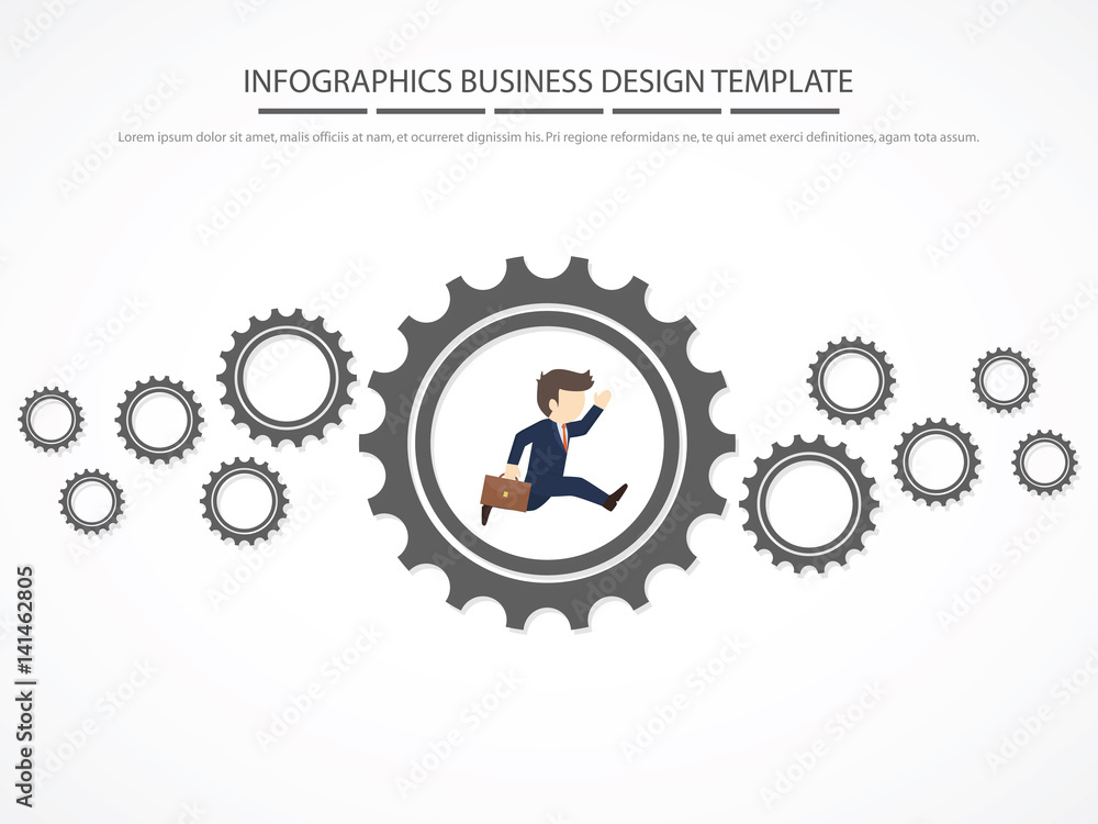 Easy to edit with people walking on gear. Infographic Template. Vector Illustration. Easy to edit with people walking on gear. Infographic Template. Vector Illustration.