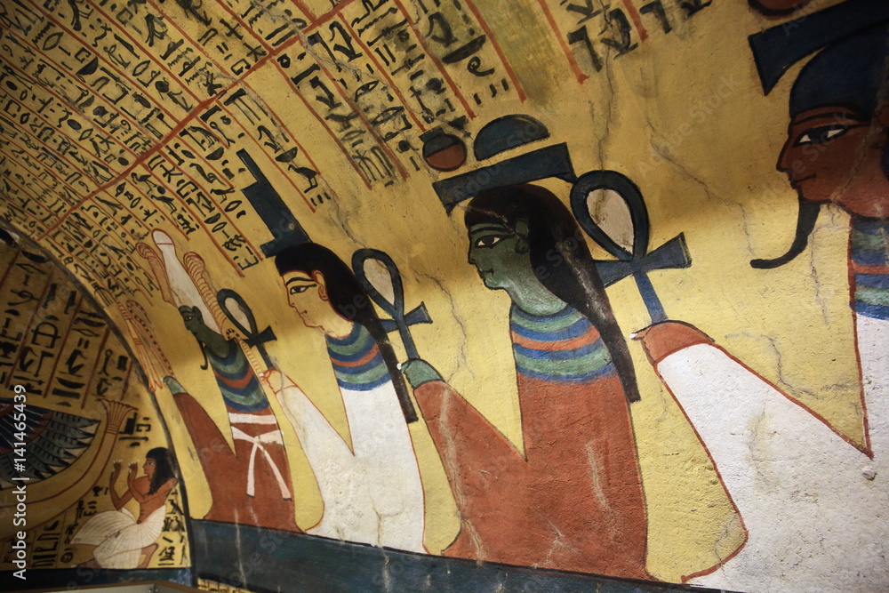 Wall painting and decoration of the tomb: ancient Egyptian gods and ...