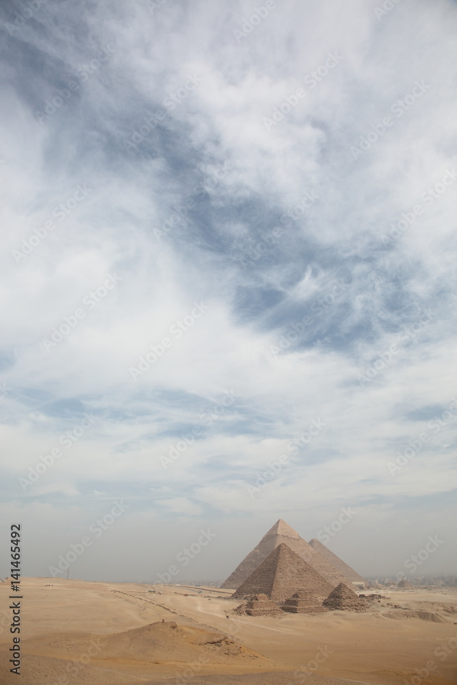 Great Egyptian pyramids in Giza, Cairo   