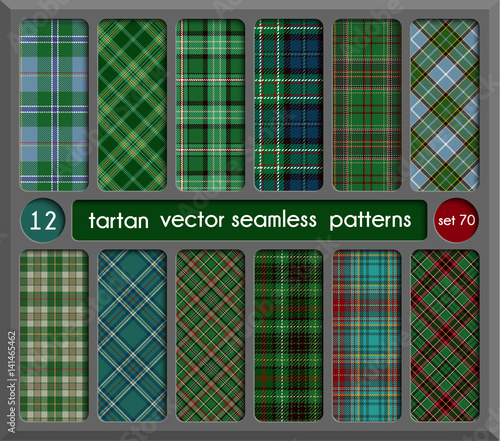 Set in Green Tartan Seamless Pattern Background