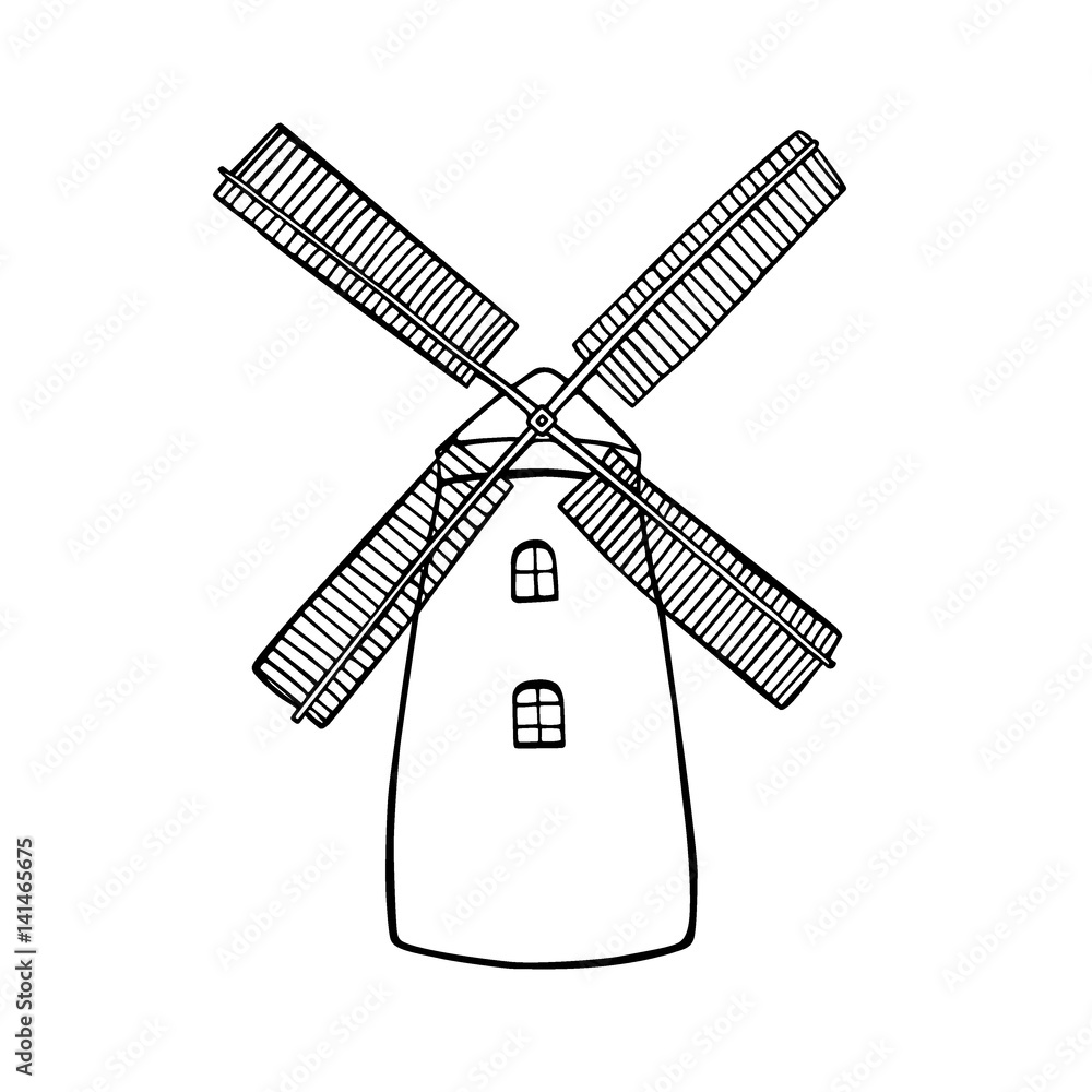 Hand drawn windmill Hand drawn windmill