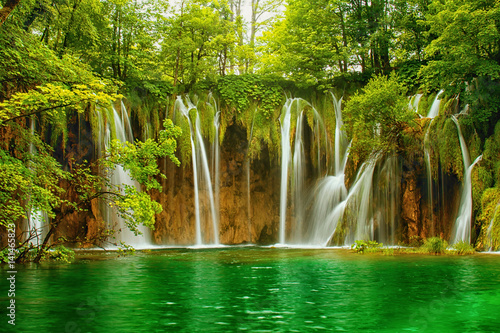 Plitvice lakes park in Croatia. photo