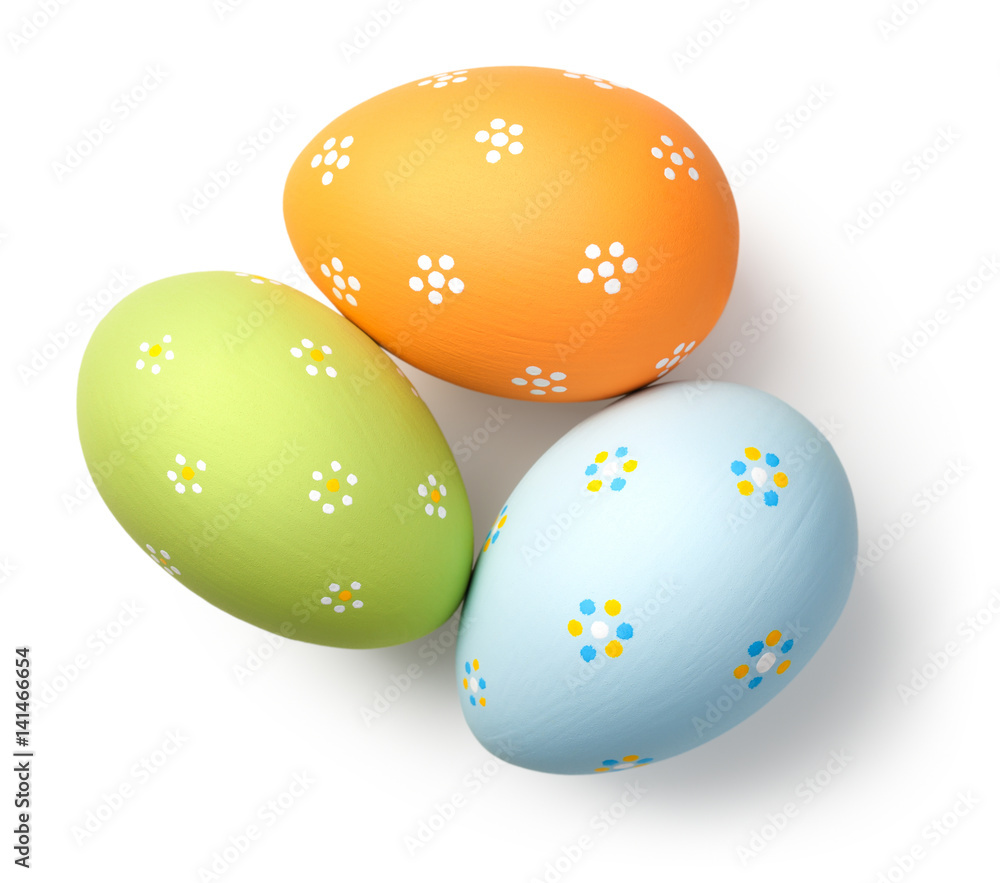 Easter Eggs on White.