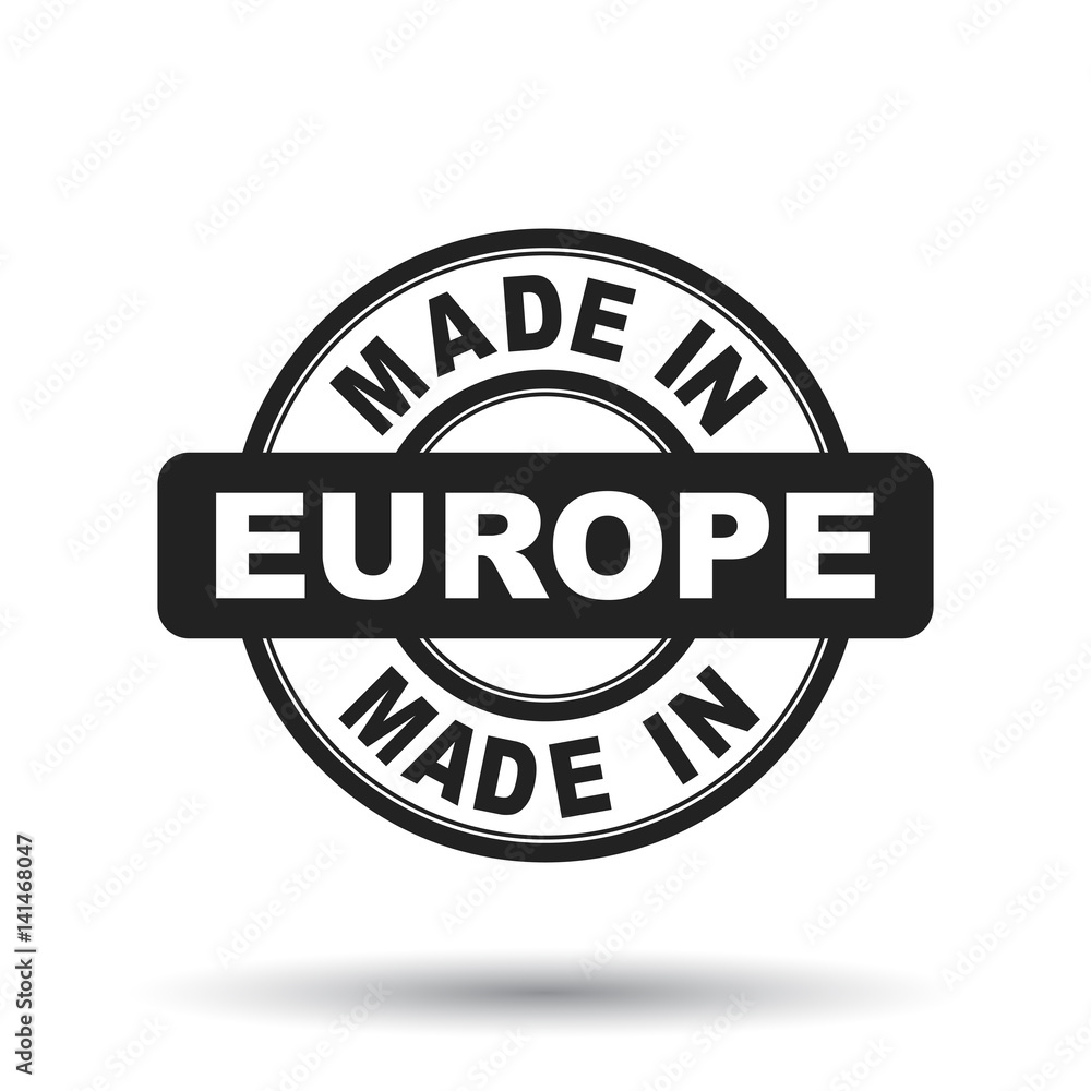 Fototapeta premium Made in Europe black stamp. Vector illustration on white background