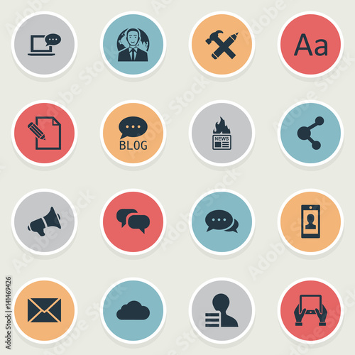 Vector Illustration Set Of Simple Network Icons. Elements Partner