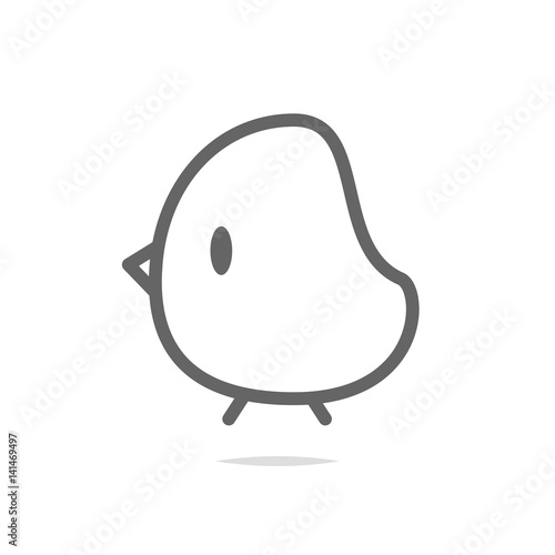 Chick icon outline vector