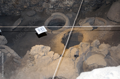 Ancient wine vats in Armenia's Areni I cave - believed to be the world's oldest winery