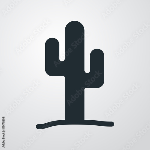 Icono plano cactus en fondo degradado