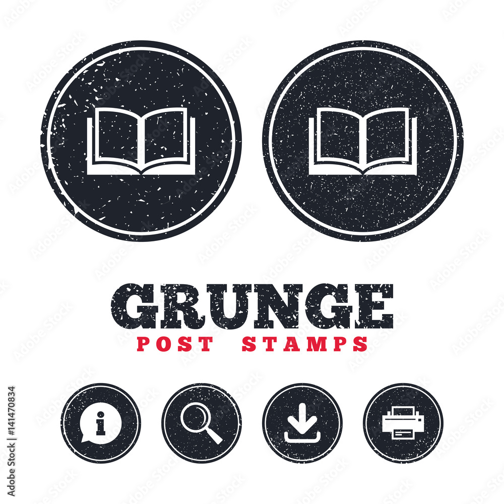 Book sign icon. Open book symbol. Book sign icon. Open book symbol.