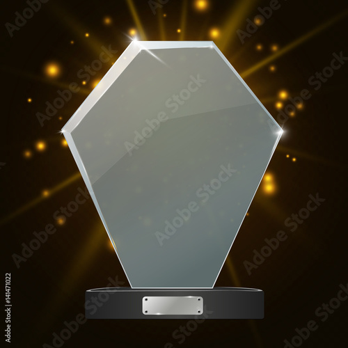 Glass Trophy Award. Vector illustration