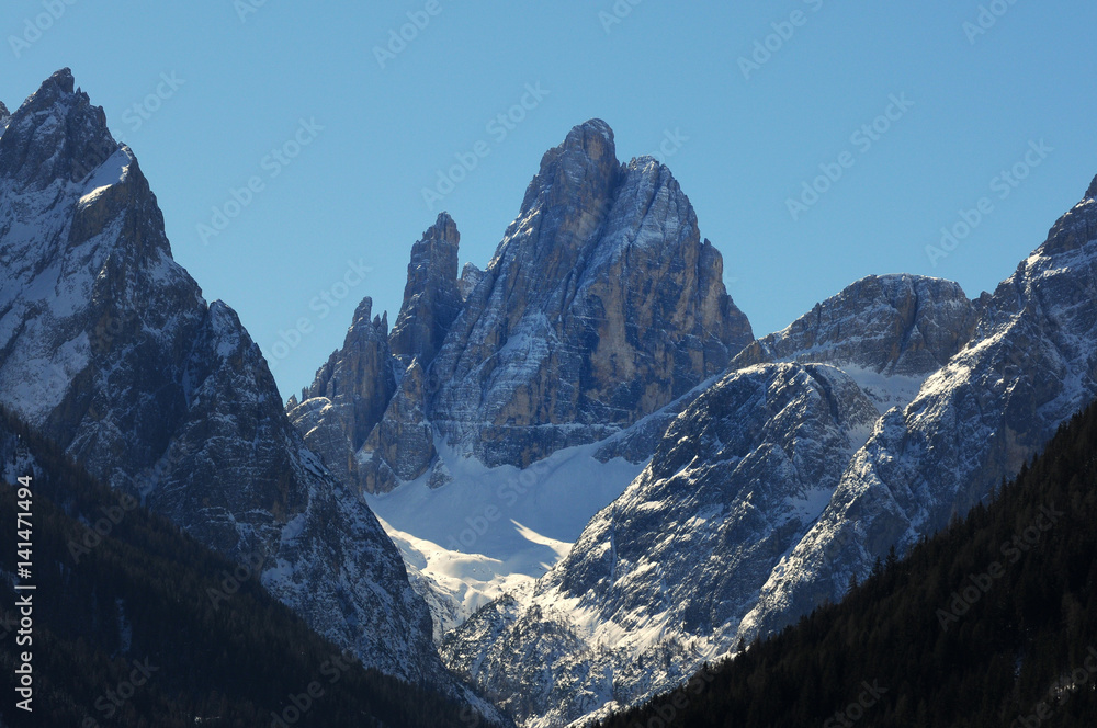 Cima Dodici as seen from Sesto Pusteria - Val Fiscalina, Dolomites, Italy.