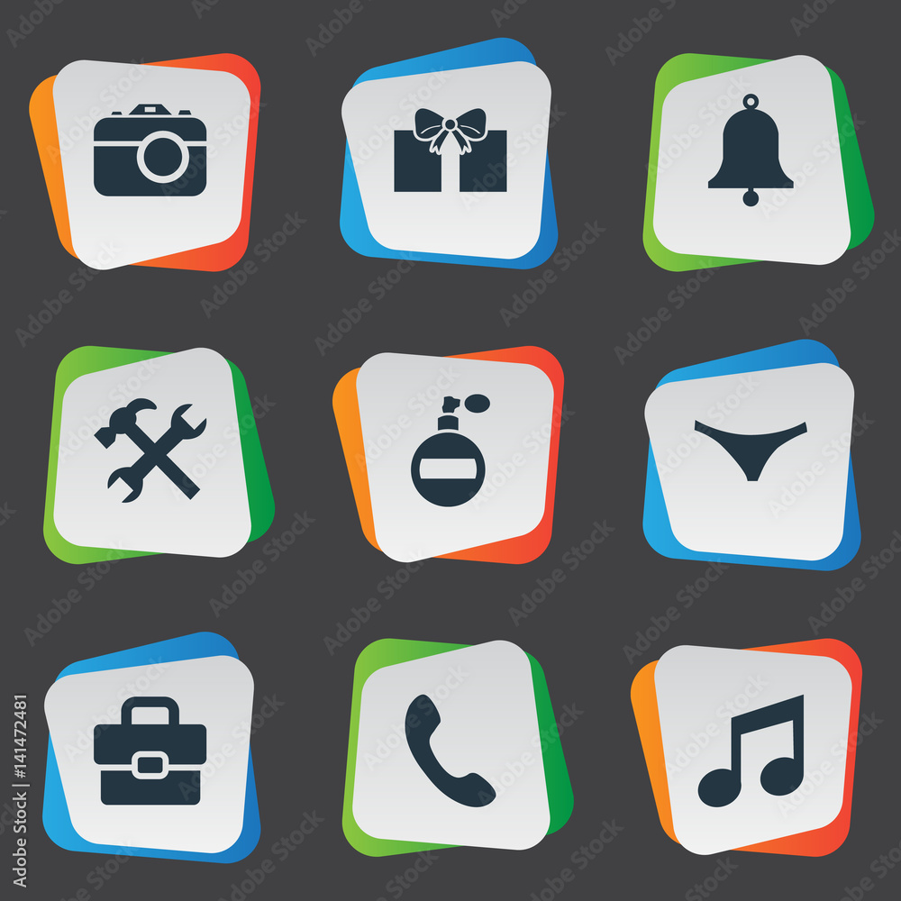 Vector Illustration Set Of Simple Icons. Elements Fragrance, Gift