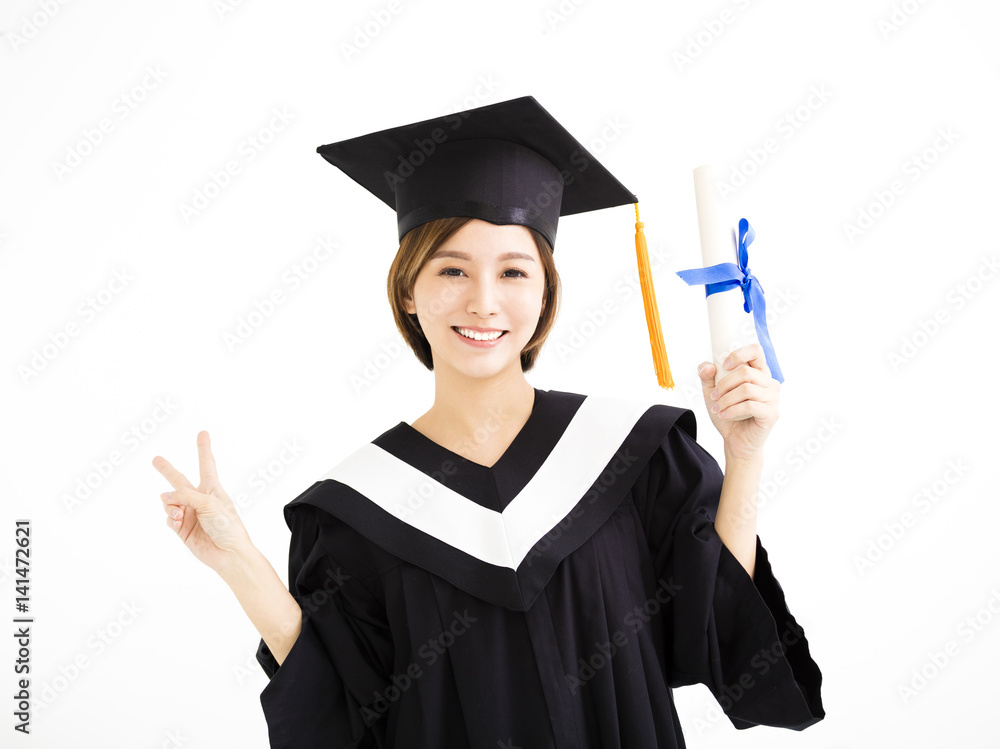 beautiful young asian graduate holding diploma beautiful young asian graduate holding diploma