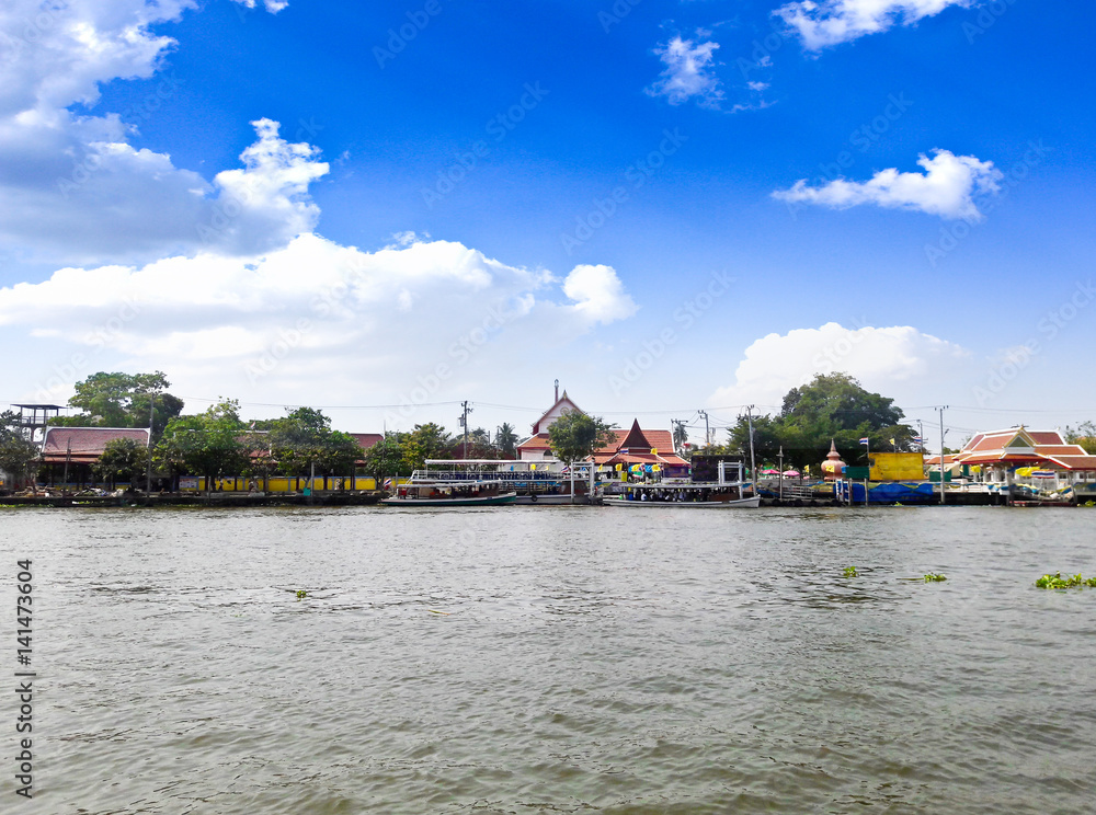 Scenic view of the Chao Praya River in Bangkok,Thailand.