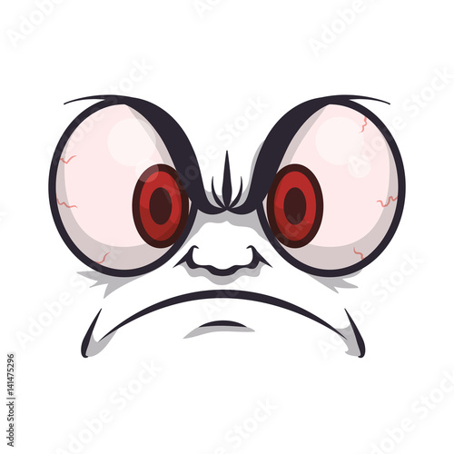 Angry cartoon face icon vector illustration graphic design