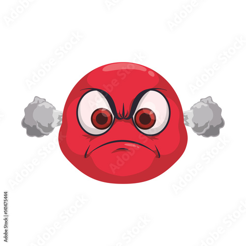 Angry cartoon face icon vector illustration graphic design