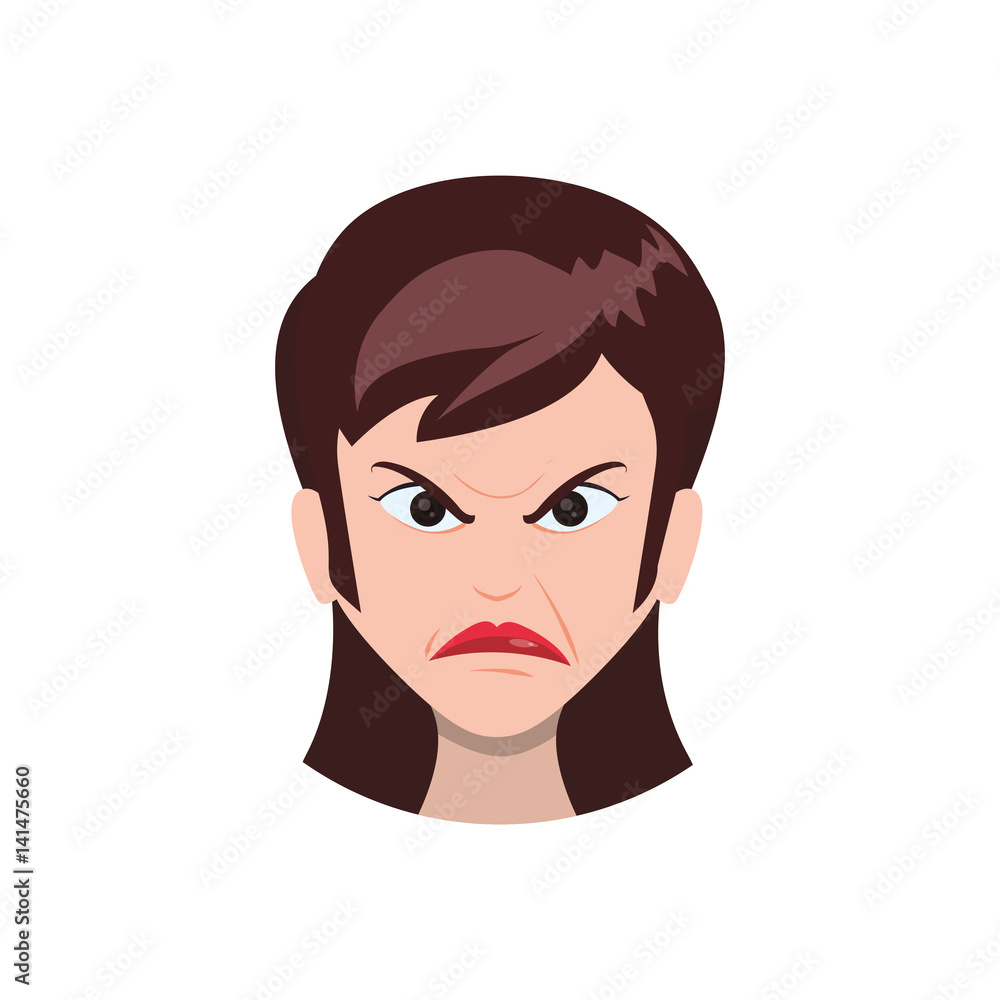 Angry cartoon face icon vector illustration graphic design Angry cartoon face icon vector illustration graphic design