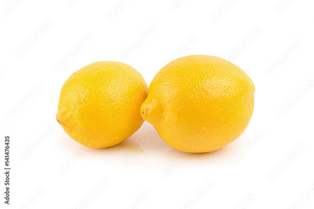 Fresh ripe lemons isolated on white background. Fresh ripe lemons isolated on white background.