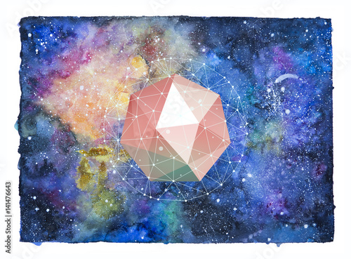Space watercolor illustration
