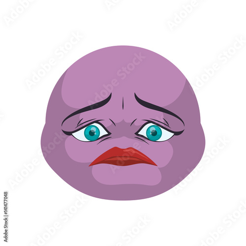 Sad cartoon face icon vector illustration graphic design