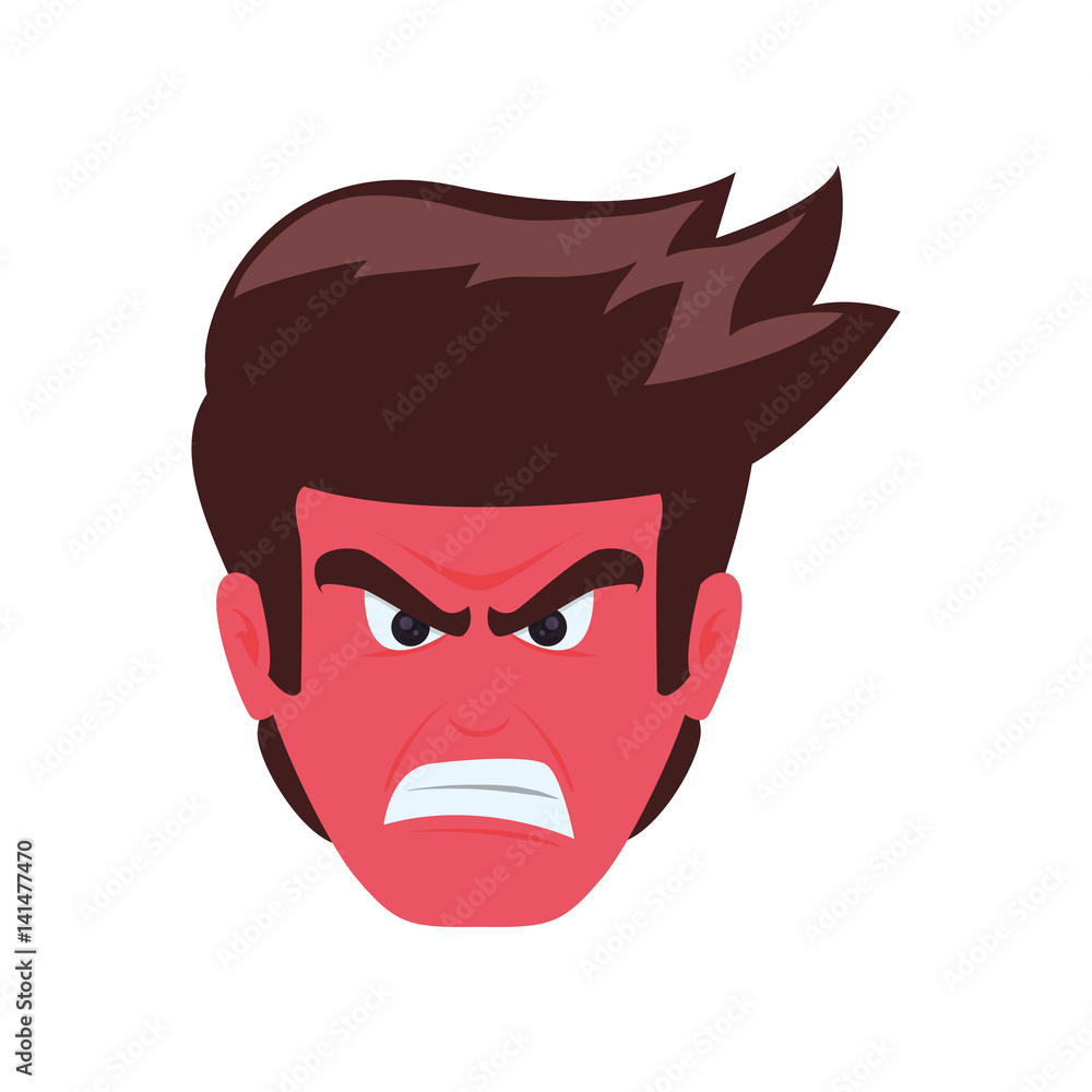 Angry cartoon face icon vector illustration graphic design