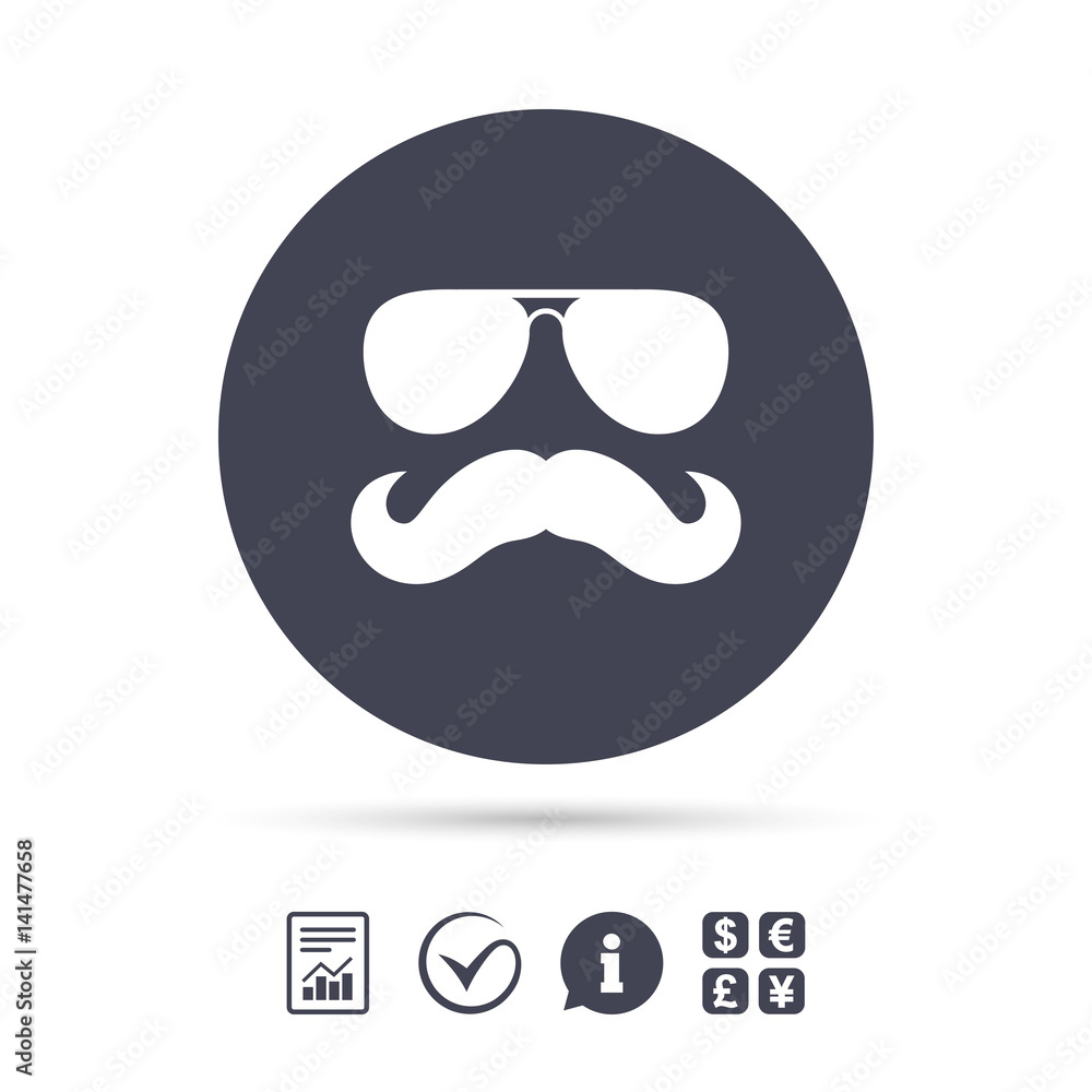 Mustache and Glasses sign icon. Hipster symbol. Mustache and Glasses sign icon. Hipster symbol.