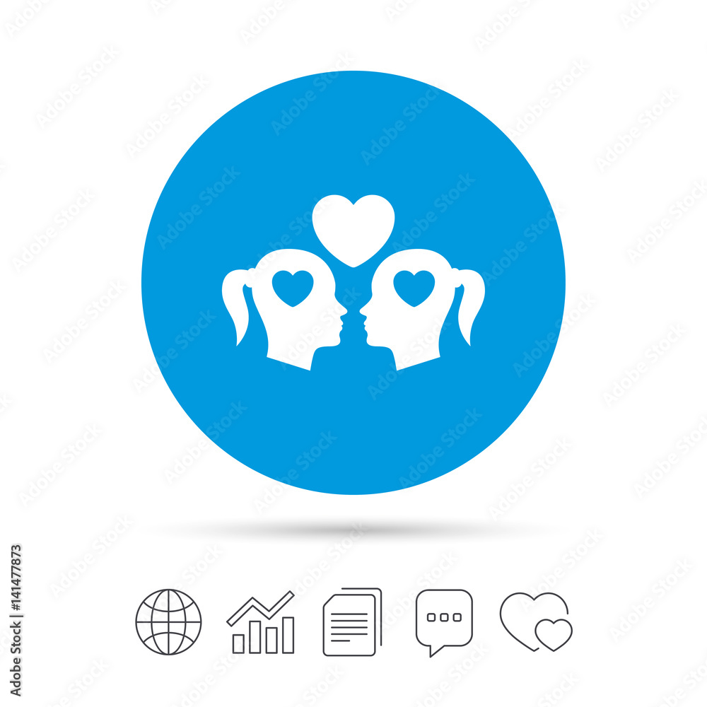 Lesbian couple sign icon. Woman love woman. Lesbian couple sign icon. Woman love woman.
