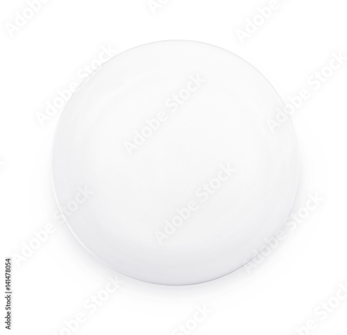 glass white plate on white background