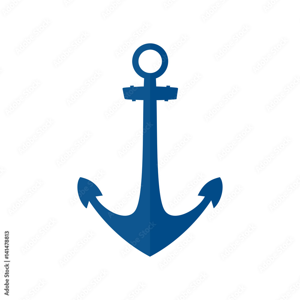 ship anchor in flat style logo isolated on white background ship anchor in flat style logo isolated on white background