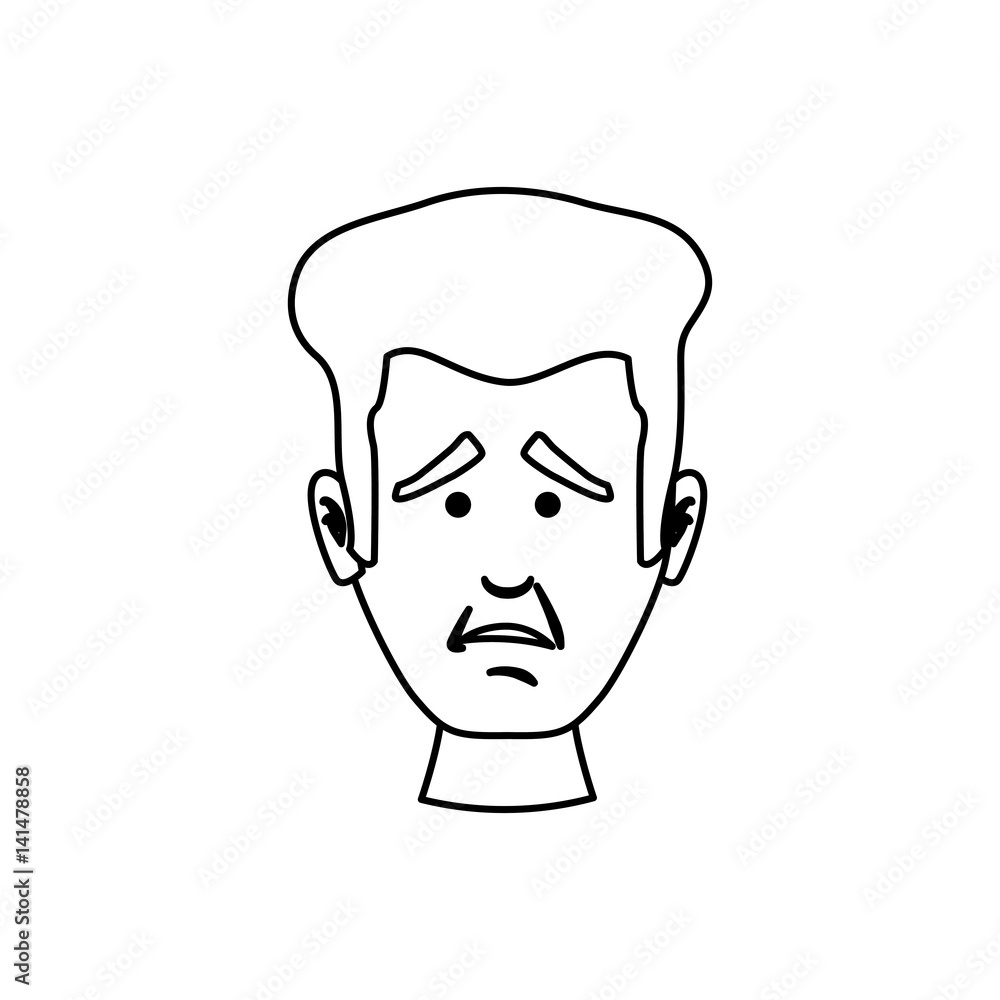Concerned cartoon face icon vector illustration graphic design Concerned cartoon face icon vector illustration graphic design