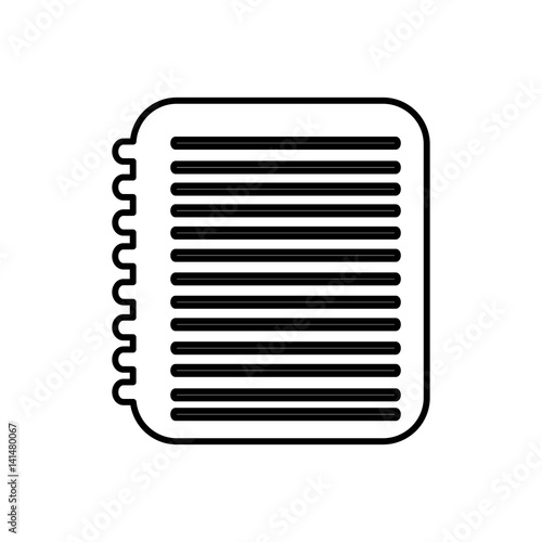 notebook with paper writing icon, vector illustration design