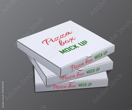 Vector pizza boxes for mock up template.