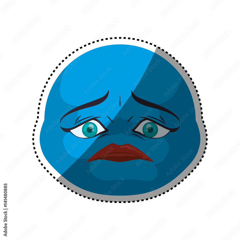 Concerned cartoon face icon vector illustration graphic design Concerned cartoon face icon vector illustration graphic design