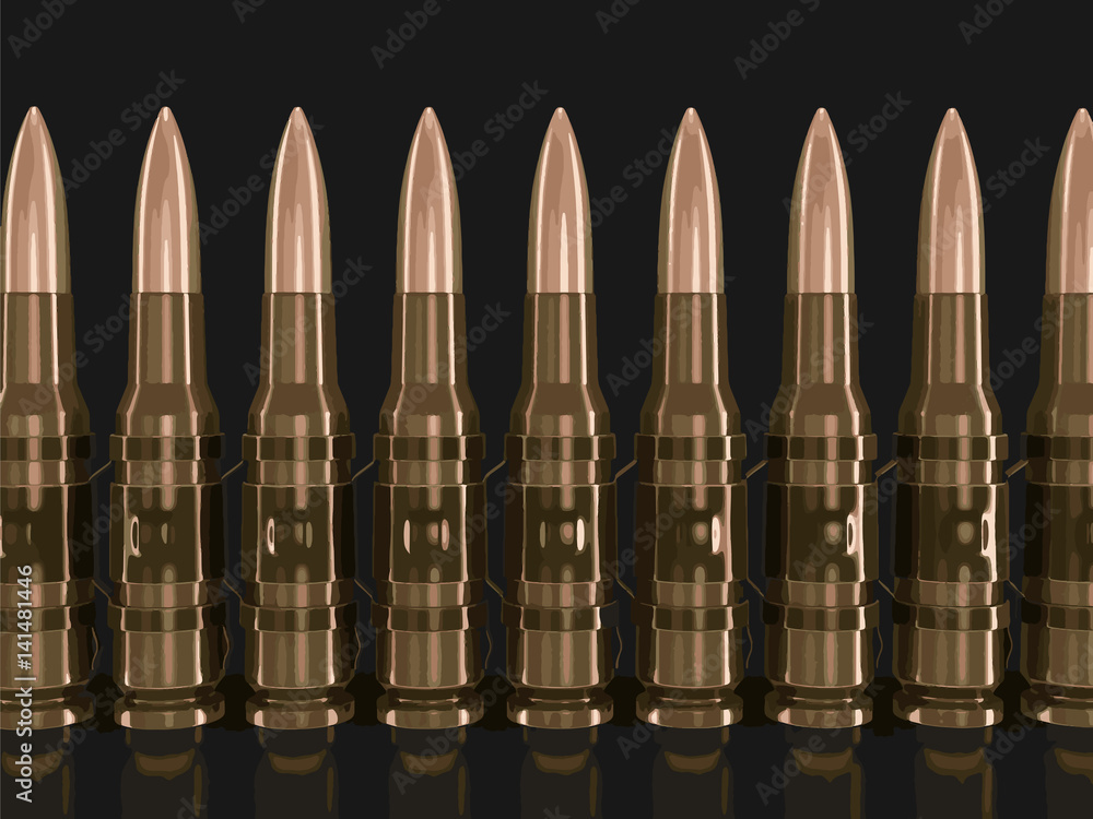 Machine-gun belts. Image with clipping path Machine-gun belts. Image with clipping path