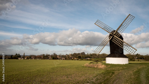 Pitstone windmill, Buckinghamshire, England. A traditional old English windmill in a rural setting in the south of England.