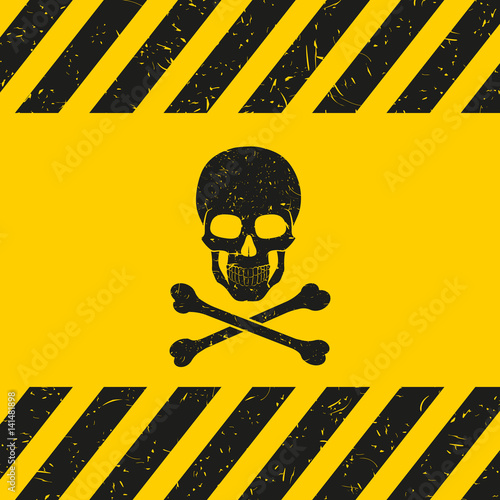 Danger sign with dirty texture. Isolated.