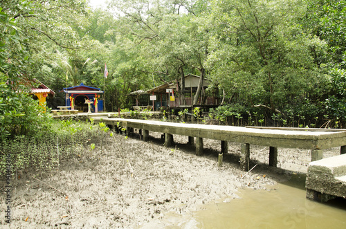 Shrine or spirit House for people respect and praying at Golden Mangrove Field thai name called Tung Prong Thong Forest