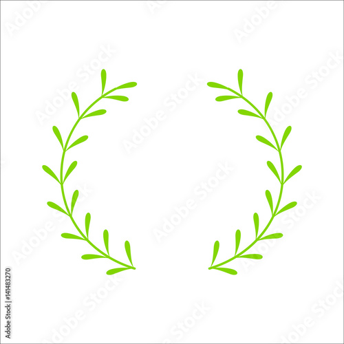 wreath leafs green crown icon