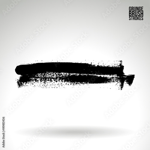Brush stroke and texture. Grunge vector abstract hand - painted element. Underline and border.