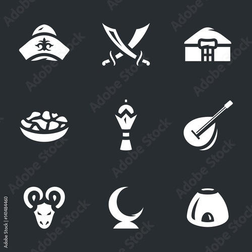 Vector Set of Kazakhstan Nomad Icons.