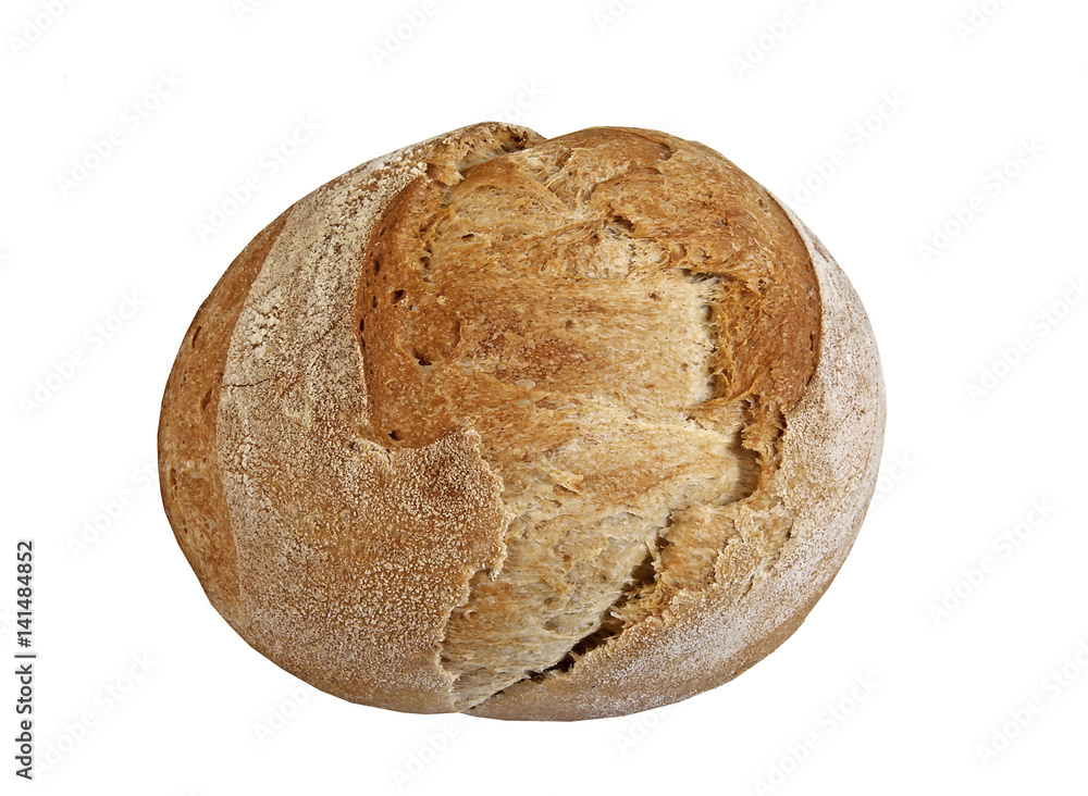 Fotografie Freshly baked bun on a white background