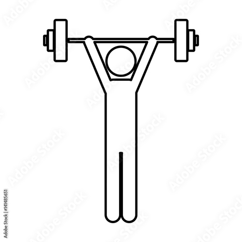 person lifting weights gym, vector illustration image