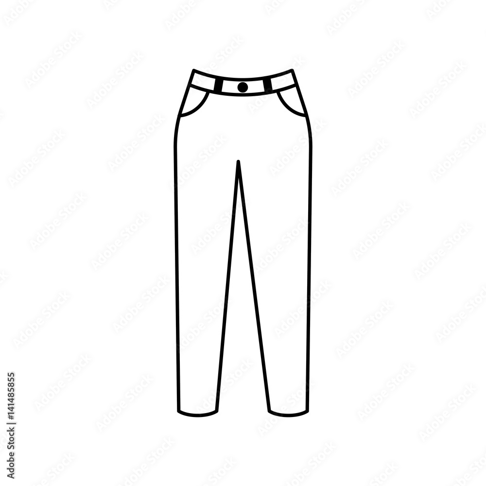 thin line pants icon on white background thin line pants icon on white background